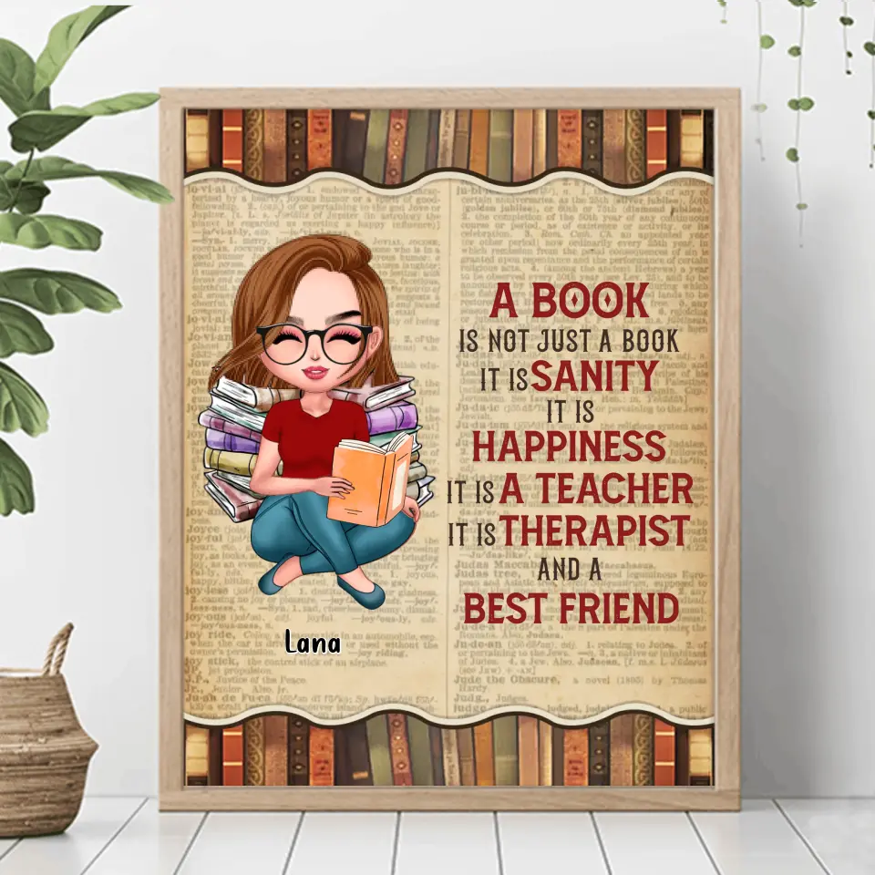 Personalized Book Girl Unframed Poster - Gift Idea For Book Lovers - A Book Is Not Just A Book