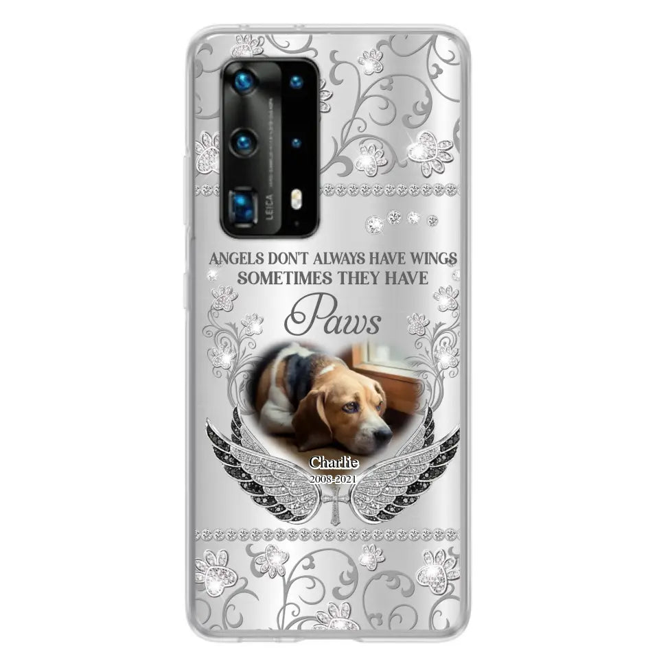Personalized Memorial Pet Xiaomi/Oppo/Huawei Case - Upload Dog/ Cat Photo - Memorial Gift Idea For Pet Owners - Angels Don't Always Have Wings Sometimes They Have Paws