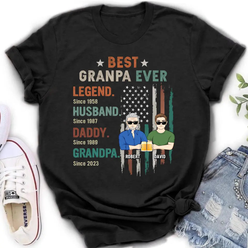 Personalized Grandpa Shirt/Hoodie - Gift Idea For Grandpa/Father's Day - Best Grandpa Ever