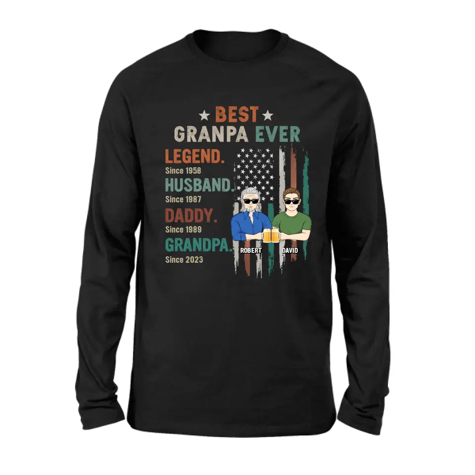 Personalized Grandpa Shirt/Hoodie - Gift Idea For Grandpa/Father's Day - Best Grandpa Ever
