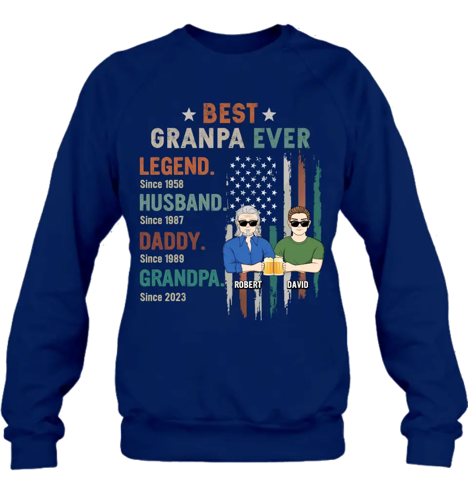 Personalized Grandpa Shirt/Hoodie - Gift Idea For Grandpa/Father's Day - Best Grandpa Ever