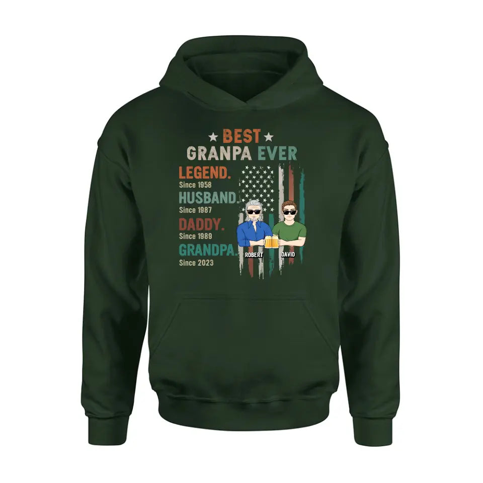 Personalized Grandpa Shirt/Hoodie - Gift Idea For Grandpa/Father's Day - Best Grandpa Ever