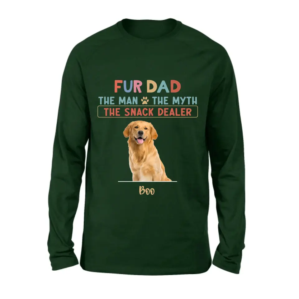 Personalized Fur Dad Shirt/Hoodie - Upload Photo - Up to 6 Pets - Father's Day Gift For Pet Lovers  - Fur Dad The Man The Myth The Snack Dealer