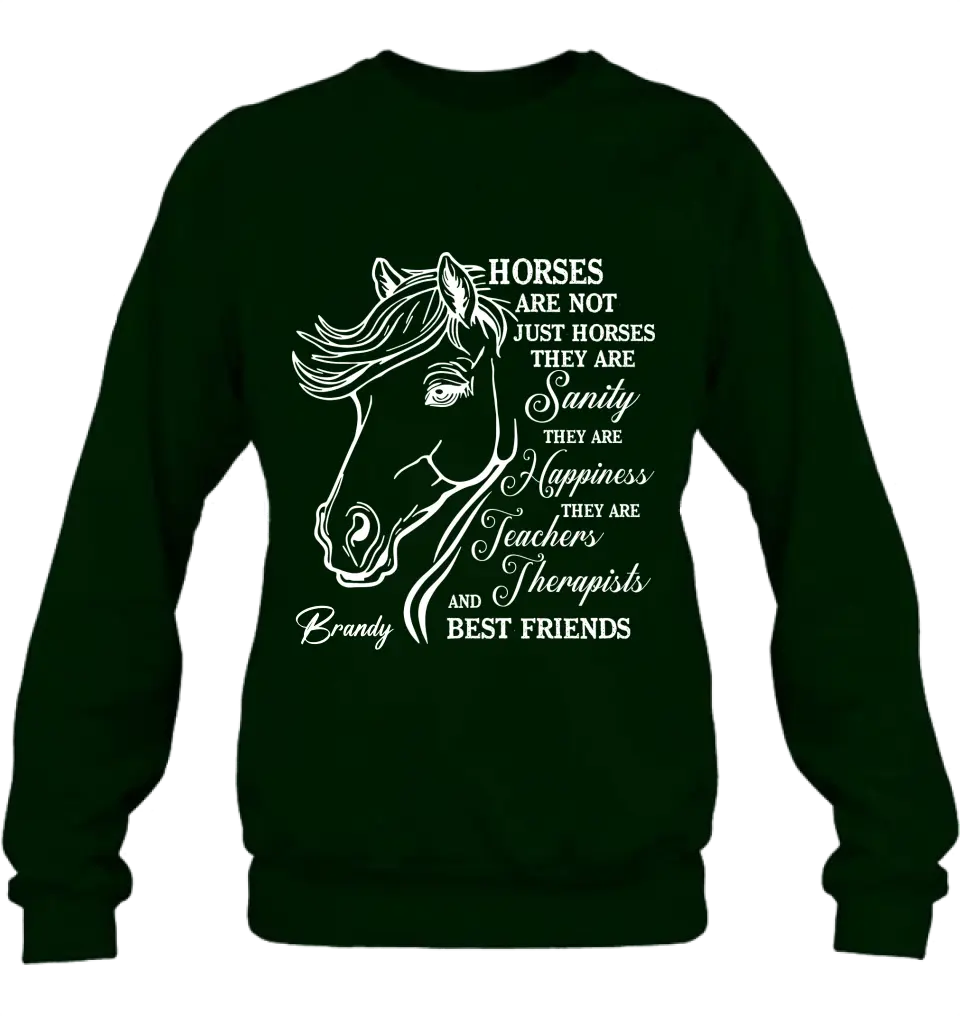 Personalized Horse Shirt/Hoodie - Gift Idea For Horse Lovers - Horses Are Not Just Horses They Are Sanity They Are Happiness