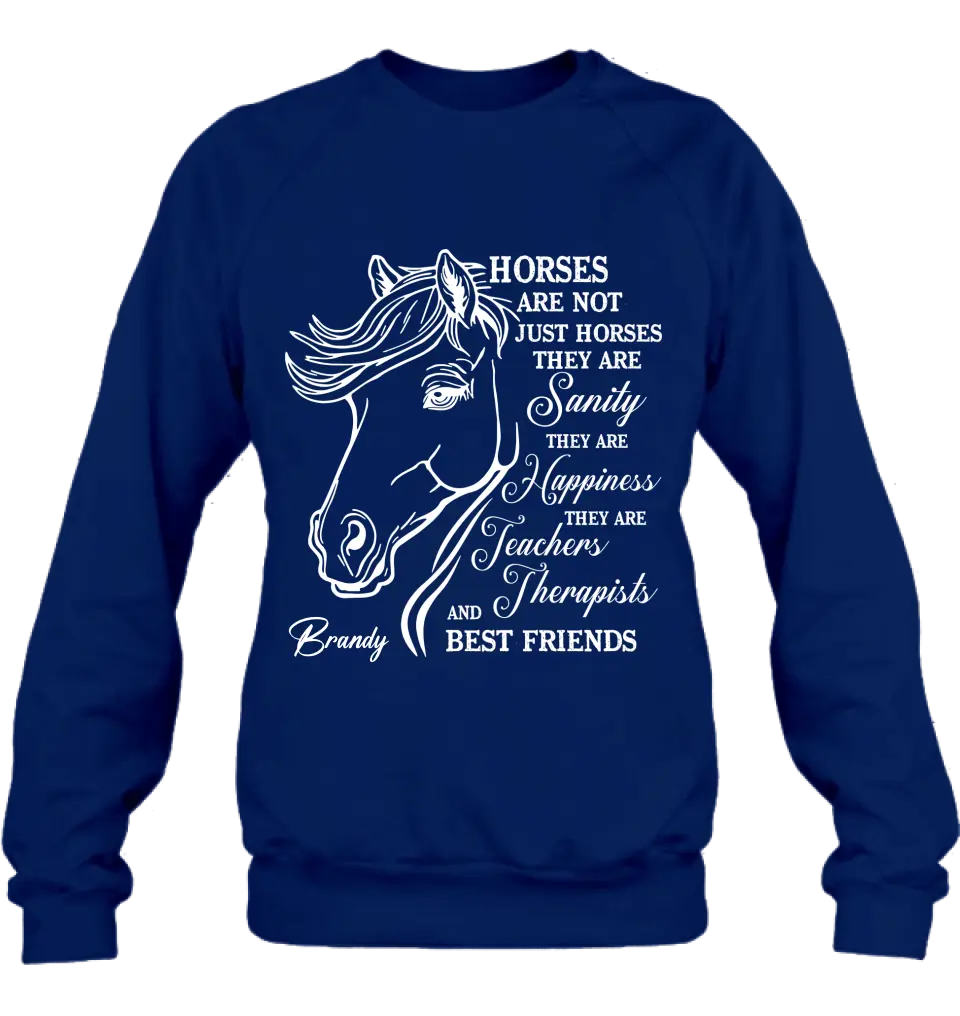 Personalized Horse Shirt/Hoodie - Gift Idea For Horse Lovers - Horses Are Not Just Horses They Are Sanity They Are Happiness