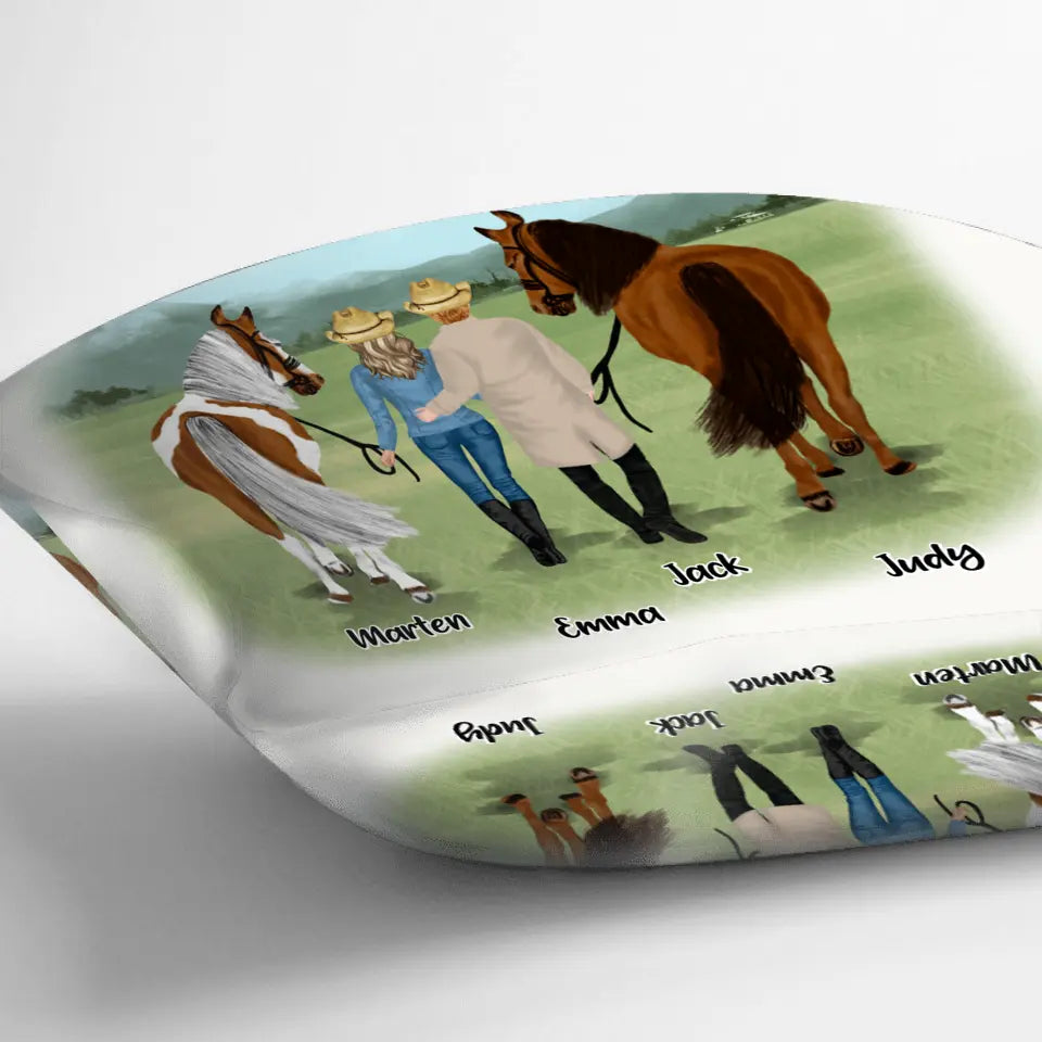 Personalized Horse Couple Quilt/Fleece Blanket & Pillow Cover - Best Gift For Couple, Lover - Husband And Wife Riding Partners For Life