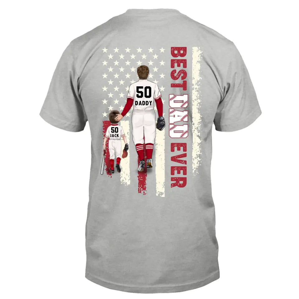 Personalized Dad Shirt/Hoodie - Up to 3 Children - Father's Day Gift Idea for Baseball Lovers - Best Dad Ever