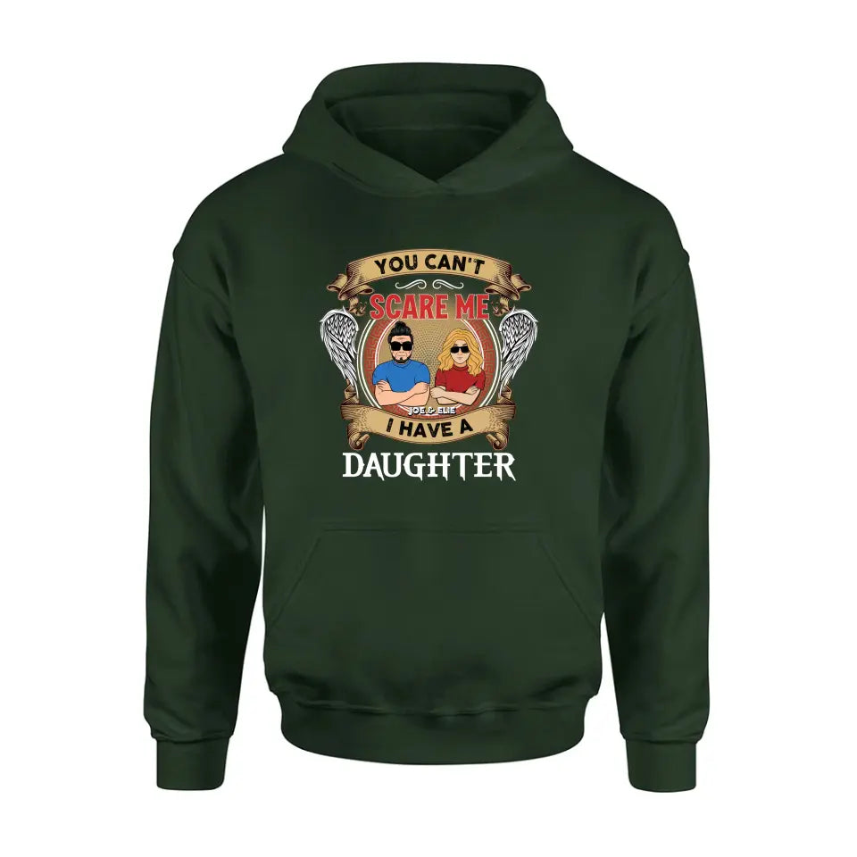 Personalized Father And Daughters T-shirt/Long Sleeve/Sweatshirt/Hoodie - Up to 3 Daughters - Gift Idea For Father's Day From Daughters - You Can't Scare Me I Have Three Daughters