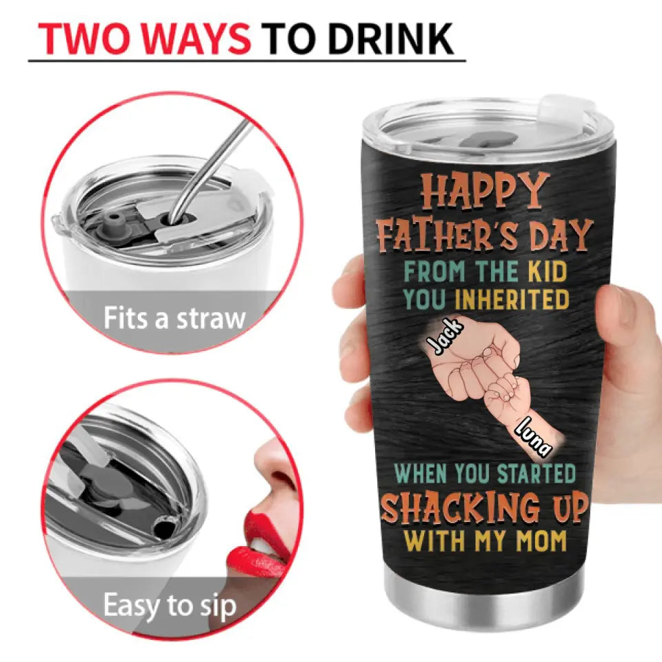 Personalized Step Father Tumbler - Best Gift Idea For Father's Day - Up to 6 Kids - Actions Speak Louder Than DNA