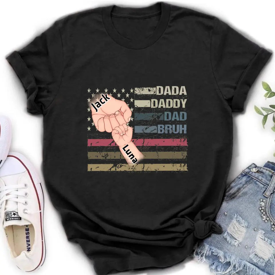 Personalized Bruh Dad Shirt/Hoodie - Father's Day Gift Idea for Dad - Up to 6 Kids - Dada Daddy Dad Bruh