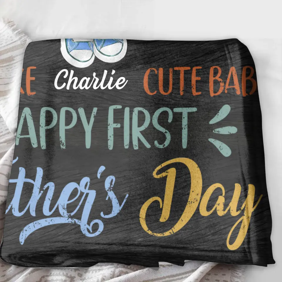 Personalized First Father's Day Quilt/Fleece Throw Blanket - Best Gift Idea For Mother's Day/Father's Day - We Make Cute Baby