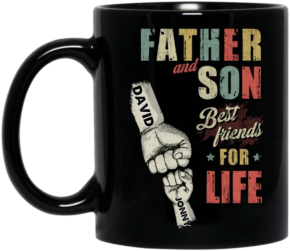 Personalized Father Coffee Mug - Up to 5 Children - Father's Day Gift Idea from Sons/Daughters - Father And Son/Daughter Best Friends For Life