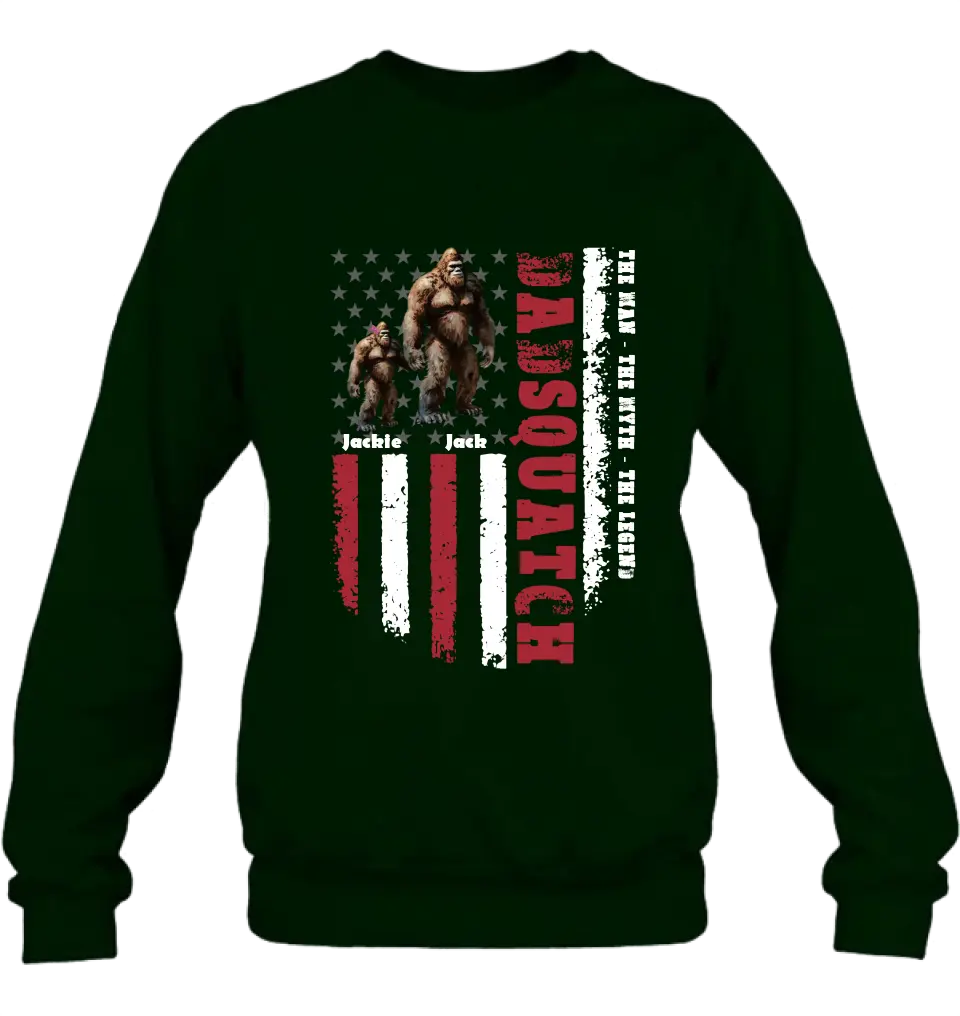 Personalized Dadsquatch Shirt/Hoodie - Gift Idea For Father's Day - Up to 6 Kids - Dadsquatch The Man - The Myth - The Legend