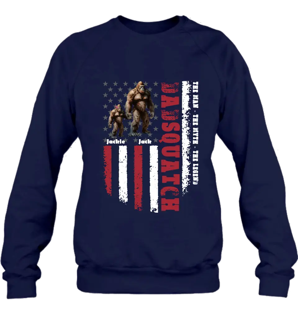 Personalized Dadsquatch Shirt/Hoodie - Gift Idea For Father's Day - Up to 6 Kids - Dadsquatch The Man - The Myth - The Legend