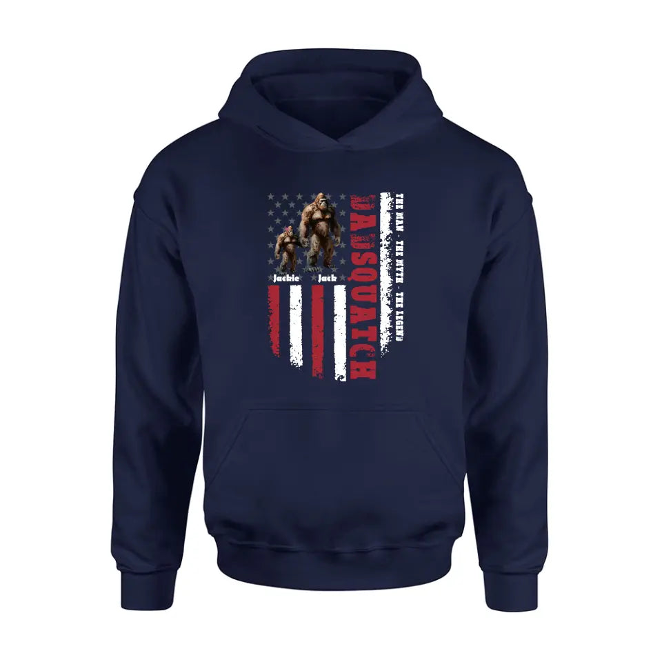 Personalized Dadsquatch Shirt/Hoodie - Gift Idea For Father's Day - Up to 6 Kids - Dadsquatch The Man - The Myth - The Legend