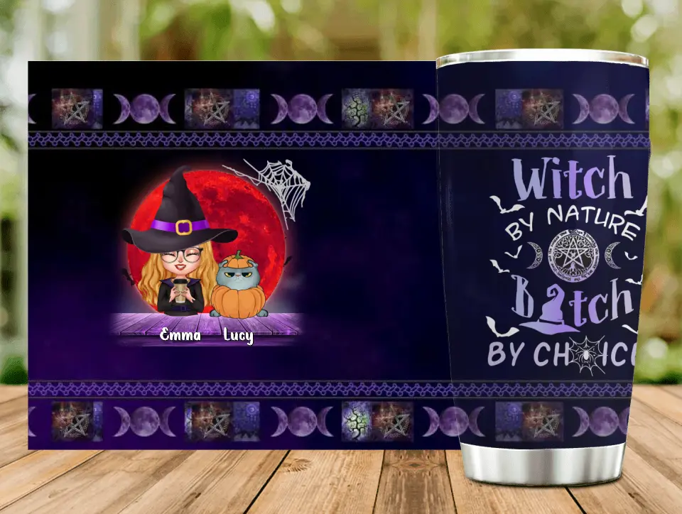 Personalized Witch Tumbler - Up to 6 Cats/Dogs - Halloween Gift Idea For Cat/Dog  Lovers/Friends