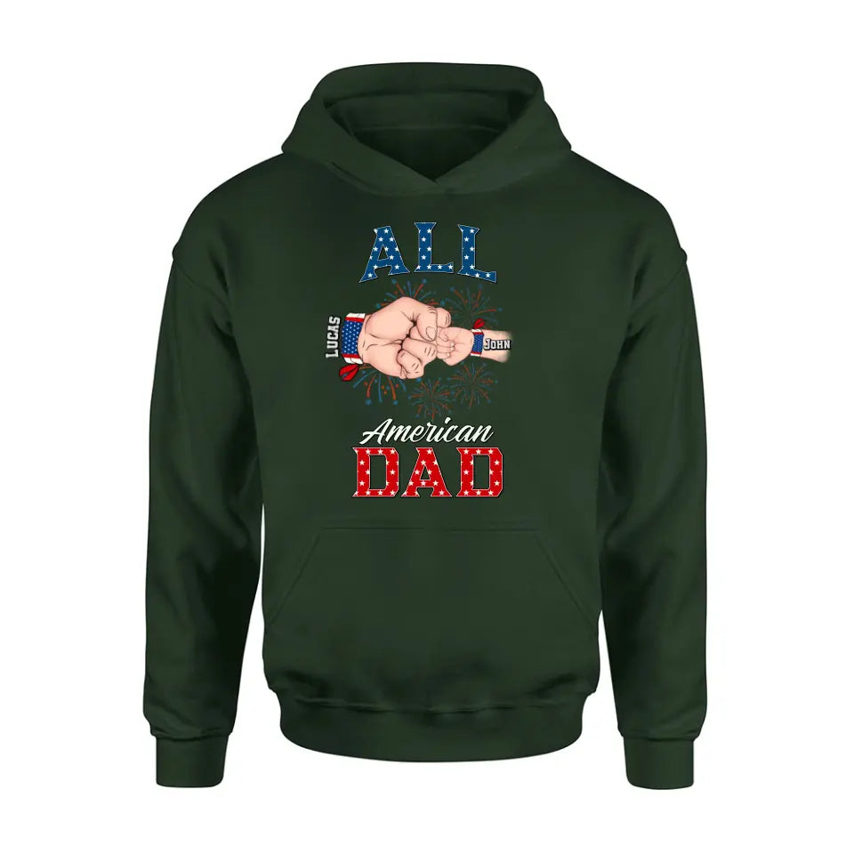 Personalized Dad T-Shirt/Hoodie/Sweatshirt - Gift Idea For Dad - All American Dad