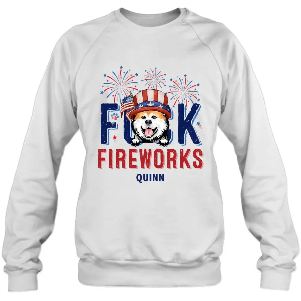 Personalized Fireworks Dog Shirt/Hoodie - Independence Day Gift Idea for Dog/Cat Lovers