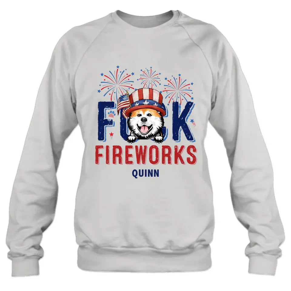 Personalized Fireworks Dog Shirt/Hoodie - Independence Day Gift Idea for Dog/Cat Lovers