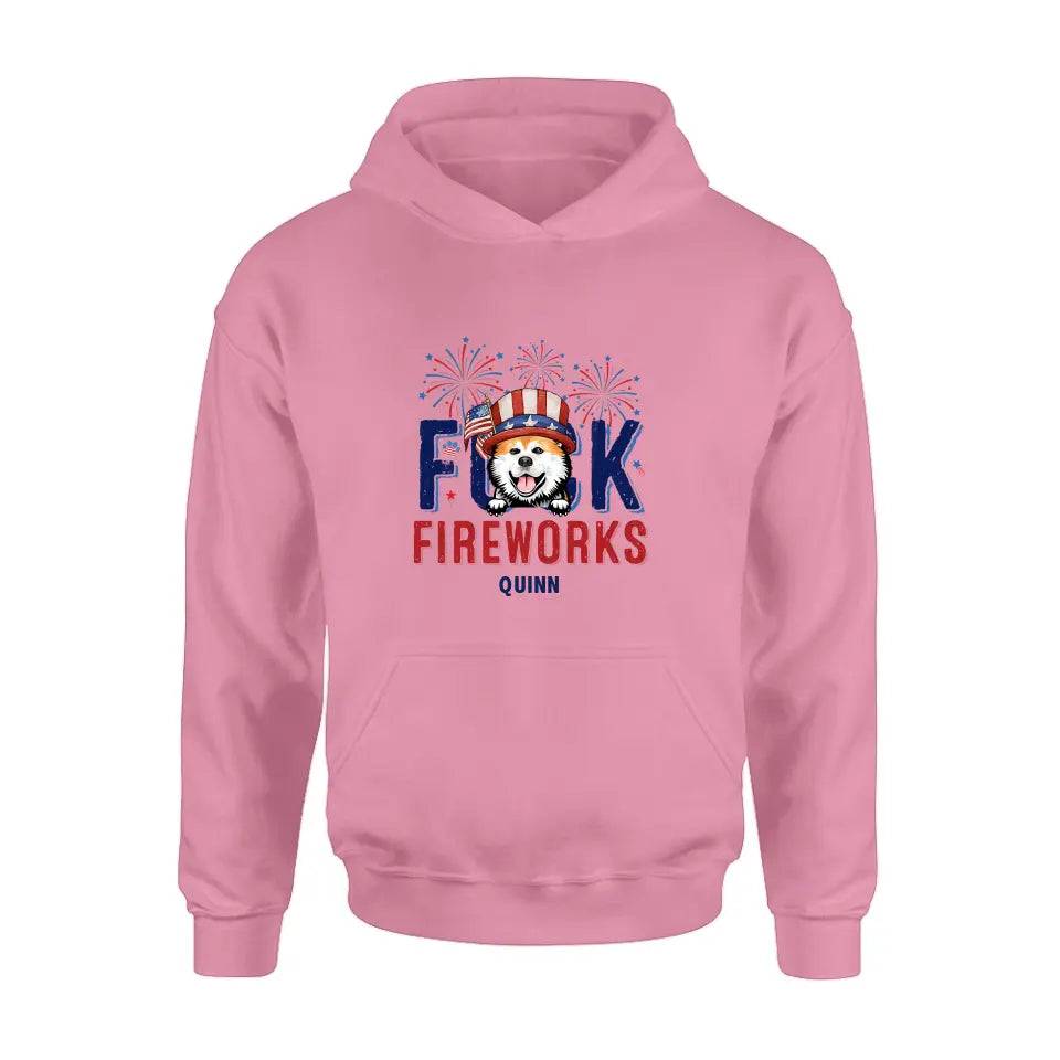 Personalized Fireworks Dog Shirt/Hoodie - Independence Day Gift Idea for Dog/Cat Lovers