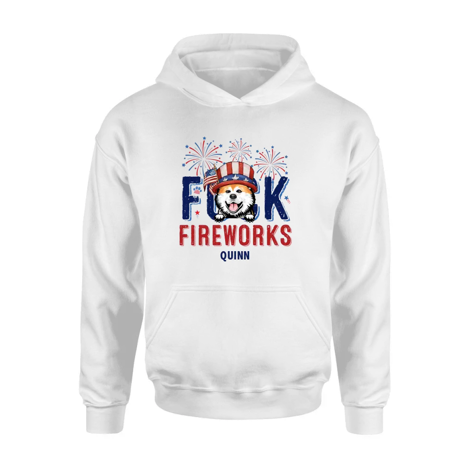 Personalized Fireworks Dog Shirt/Hoodie - Independence Day Gift Idea for Dog/Cat Lovers