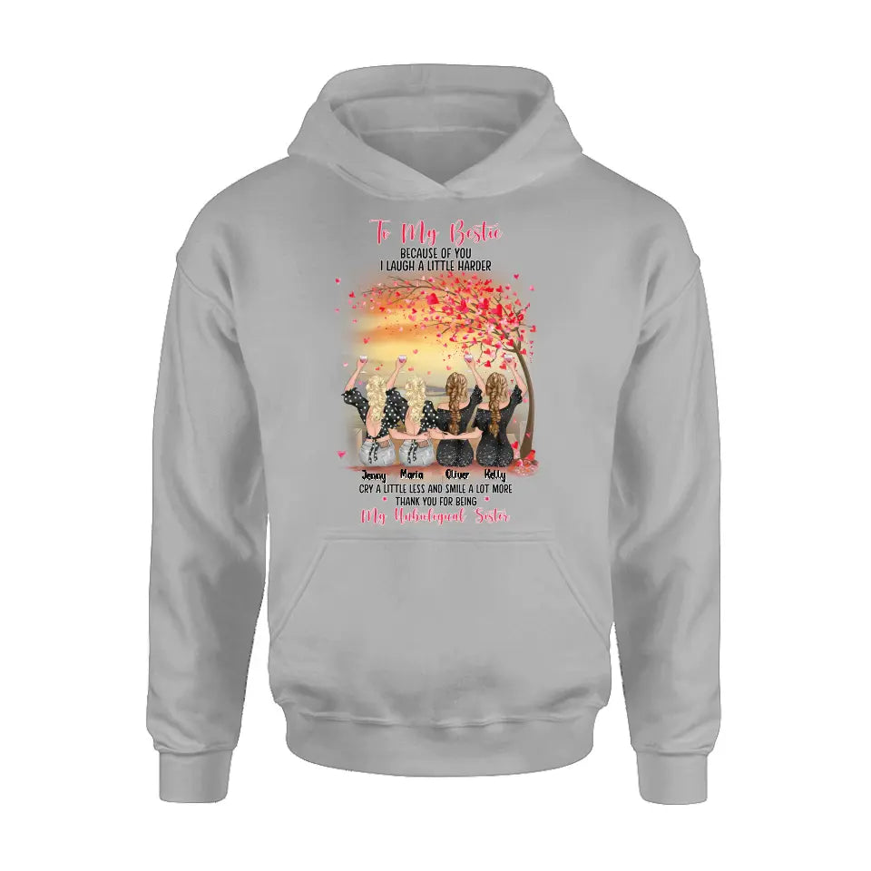 Personalized Friends Shirt/Hoodie - Up to 4 Friends - Gift Idea For Friends/Sisters/Besties - To My Bestie