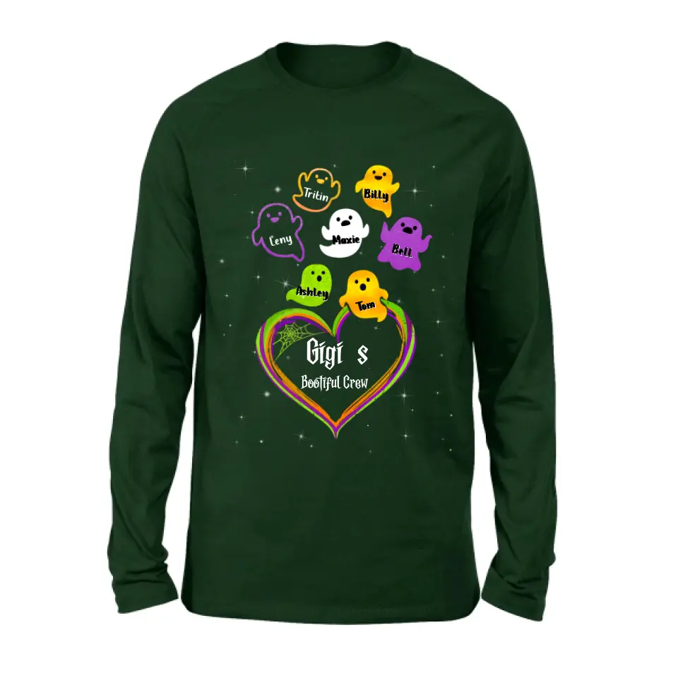Personalized Gigi's Bootiful Crew T-shirt/Sleeve/Sweatshirt/Hoodie - Halloween gift for Grandma - Up to 7 Grandkids