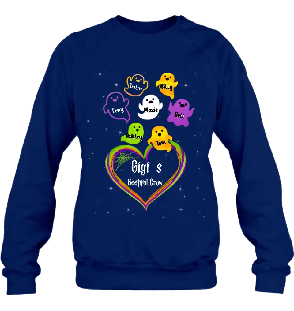 Personalized Gigi's Bootiful Crew T-shirt/Sleeve/Sweatshirt/Hoodie - Halloween gift for Grandma - Up to 7 Grandkids