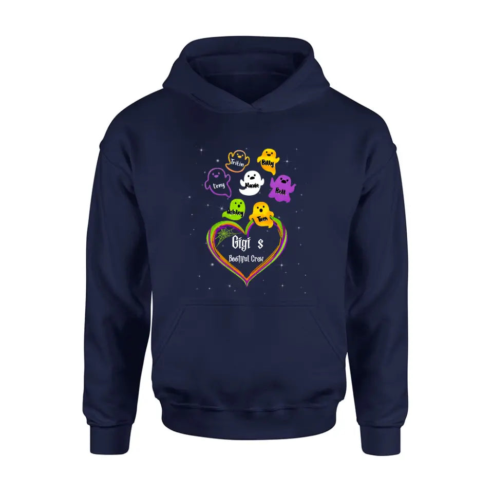 Personalized Gigi's Bootiful Crew T-shirt/Sleeve/Sweatshirt/Hoodie - Halloween gift for Grandma - Up to 7 Grandkids