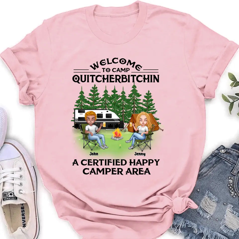 Personalized Camping Shirt/Hoodie - Up to 7 People - Gift Idea for Camping Lovers - Welcome To Camp Quitcherbitchin