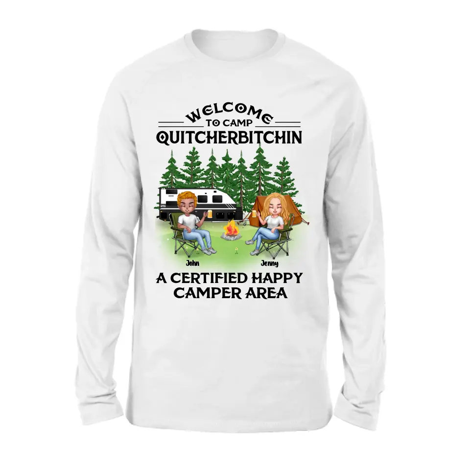 Personalized Camping Shirt/Hoodie - Up to 7 People - Gift Idea for Camping Lovers - Welcome To Camp Quitcherbitchin