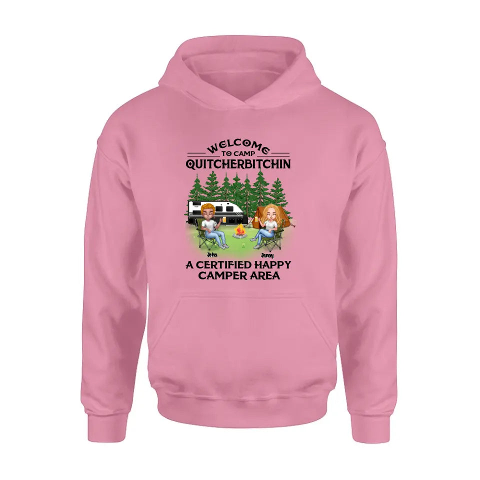 Personalized Camping Shirt/Hoodie - Up to 7 People - Gift Idea for Camping Lovers - Welcome To Camp Quitcherbitchin
