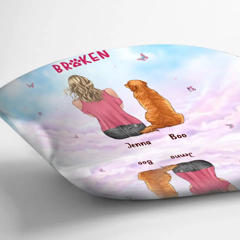 Personalized Dog Mom Pillow Cover/Quilt/Fleece Throw Blanket - Up to 5 Dogs - Gift Idea For Dog Lovers - A Girl And Her Dog A Bond That Can't Be Broken