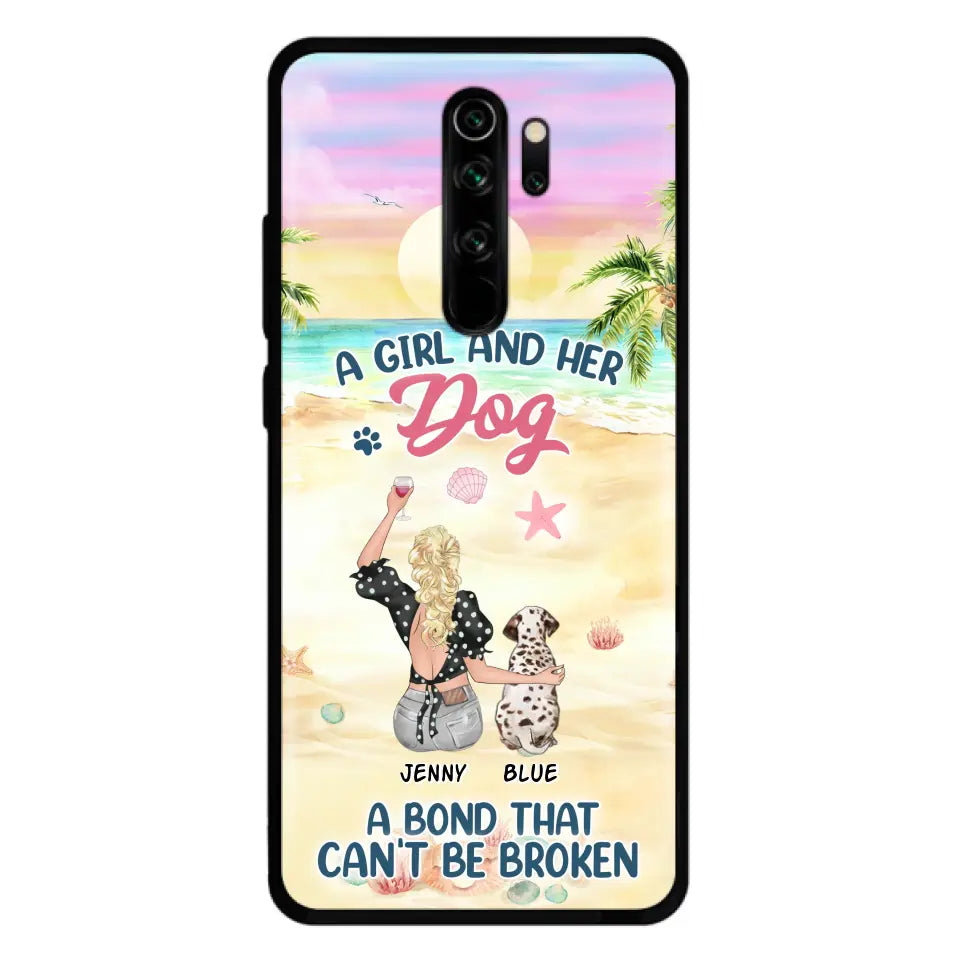 Custom Personalized Dog Mom Phone Case - Upto 6 Dogs - Gift Idea for Dog Lovers - A Girl And Her Dog A Bond That Can't Be Broken - Case for Xiaomi/Huawei/Oppo