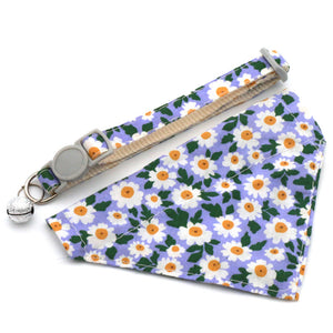 Blue Small Floral Collar with Triangle Scarf