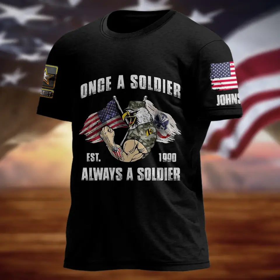 Personalized Veteran T-shirt - Gift Idea For Veteran - Once A Soldier Always A Soldier