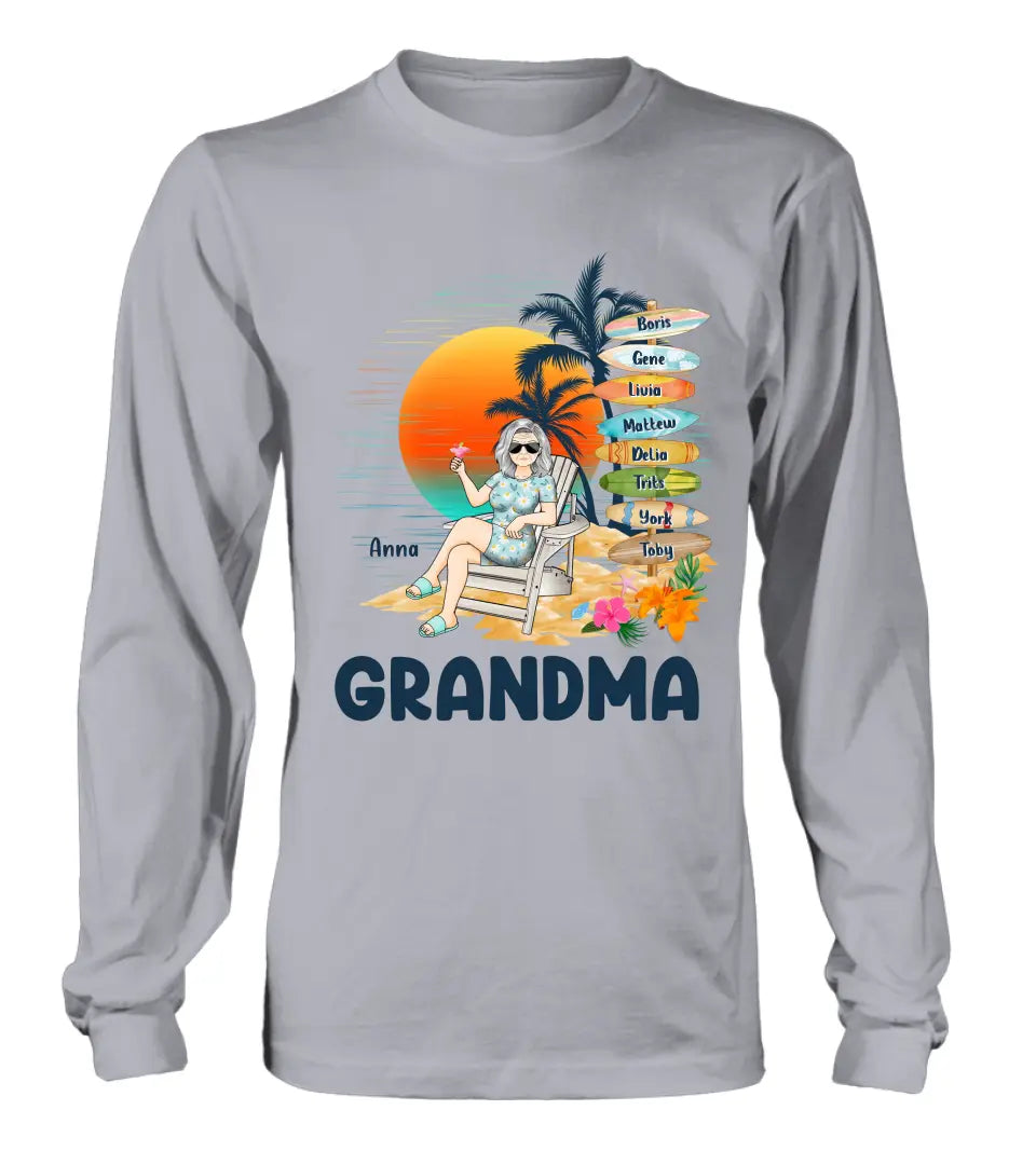 Personalized Nana's Life Summer Shirt/Hoodie - Gift Idea for Grandma/Grandpa - Custom Title Name - Up to 8 Kids