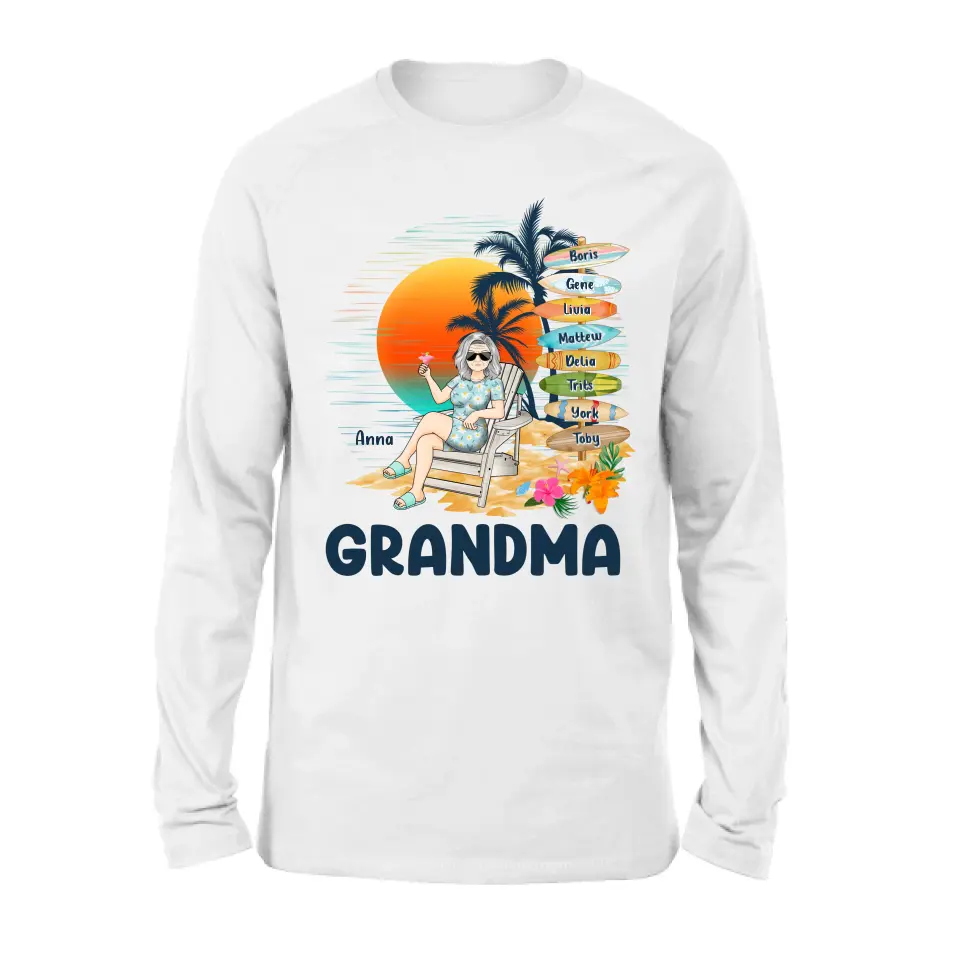 Personalized Nana's Life Summer Shirt/Hoodie - Gift Idea for Grandma/Grandpa - Custom Title Name - Up to 8 Kids