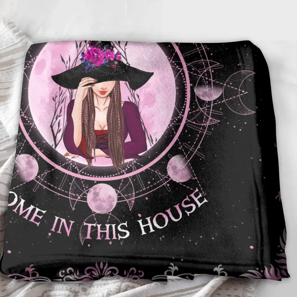 Personalized Witch Quilt/Fleece Throw Blanket - Halloween Gift Idea For Witch Lovers - Check Ya Energy Before You Come In This House