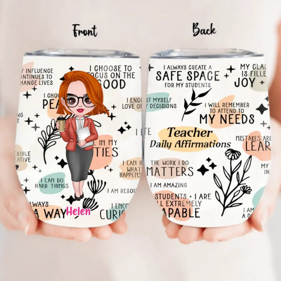 Personalized Teacher Wine Tumbler - Best Gift Idea For Teacher/Birthday - I Always Create A Safe Space For My Students