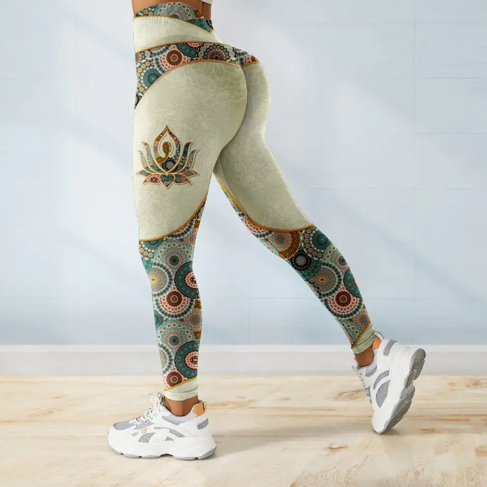 Personalized Yoga AOP Tank Top/Leggings - Gift Idea for Yoga Lovers - I'm Mostly Peace Love And Light
