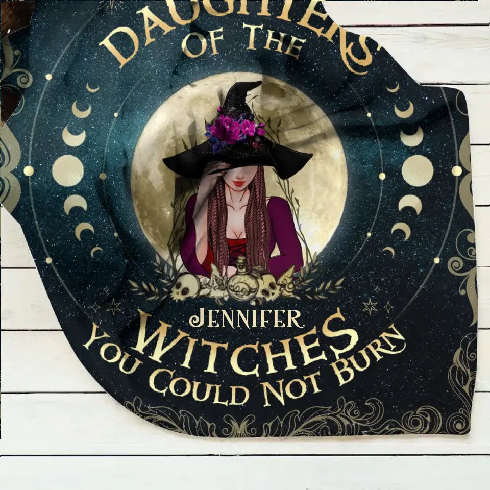 Personalized Witch Fleece Throw Blanket/Quilt - Halloween Gift Idea For Witch Lovers - We Are The Daughters Of The Witches You Could Not Burn