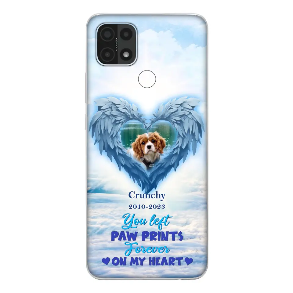 Custom Personalized Memorial Photo Phone Case - Memorial Gift Idea for Pet Owners - You Left Paw Prints Forever On My Heart - Case for Xiaomi/Huawei/Oppo