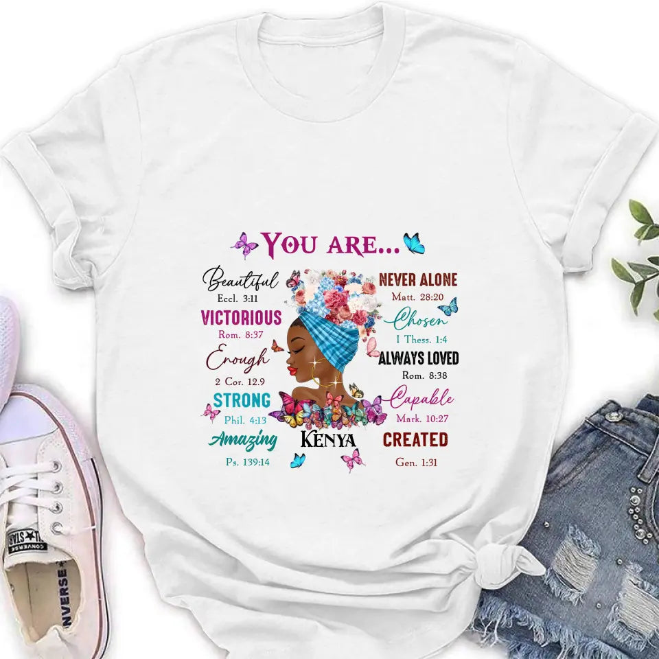 Personalized African American Girl Shirt/Hoodie - Gift Idea For Birthday/Friends - You Are Beautiful, Victorious