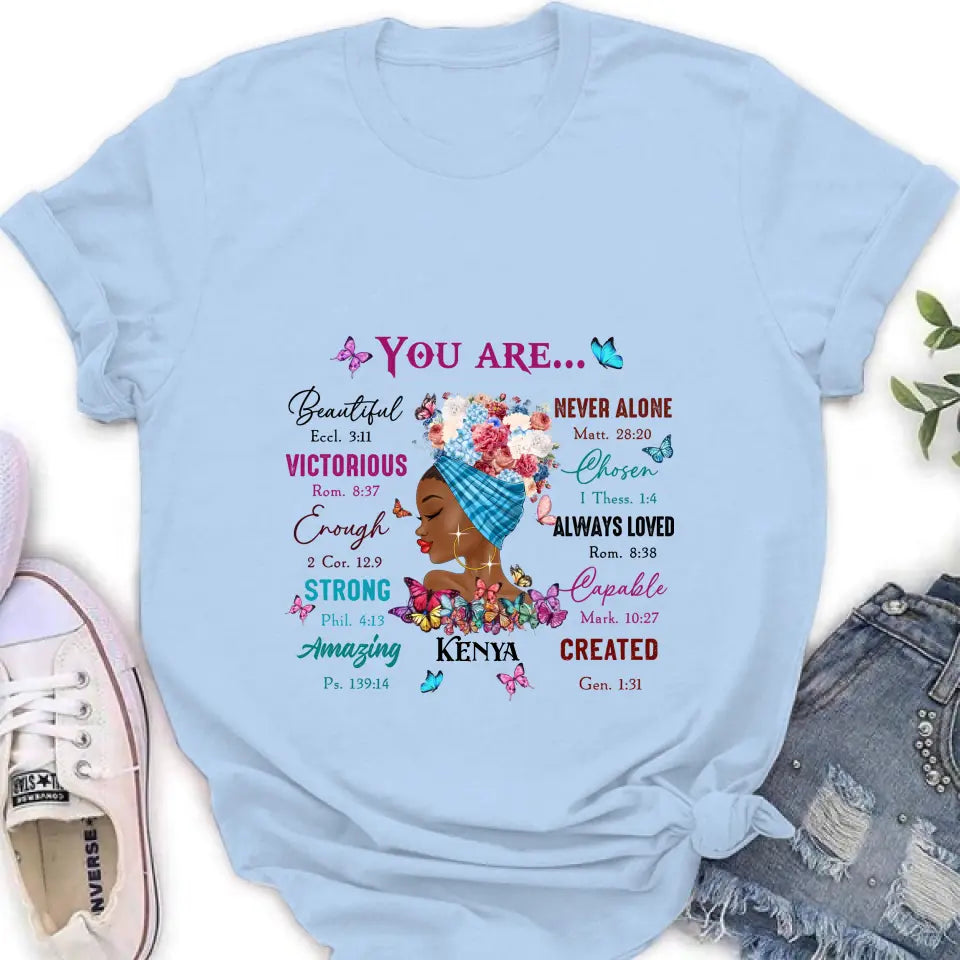 Personalized African American Girl Shirt/Hoodie - Gift Idea For Birthday/Friends - You Are Beautiful, Victorious