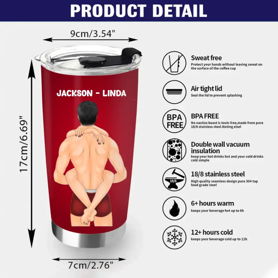 Personalized Couple Tumbler - Gift Idea For Him/Her/Couple - My Favorite Place In All The World Is Between Your Legs