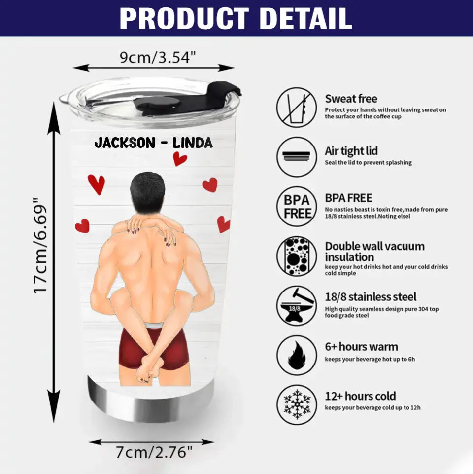 Personalized Couple Tumbler - Gift Idea For Him/Her/Couple - Roses Are Red Violets Are Silly So Grease Up Your Flaps Cuz Here Comes My Willy