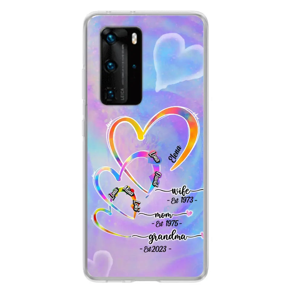 Personalized Mom Phone Case - Gift Idea For Mom/Grandma - Up to 4 Children/5 Grandchildren - Cases For Oppo/Xiaomi/Huawei