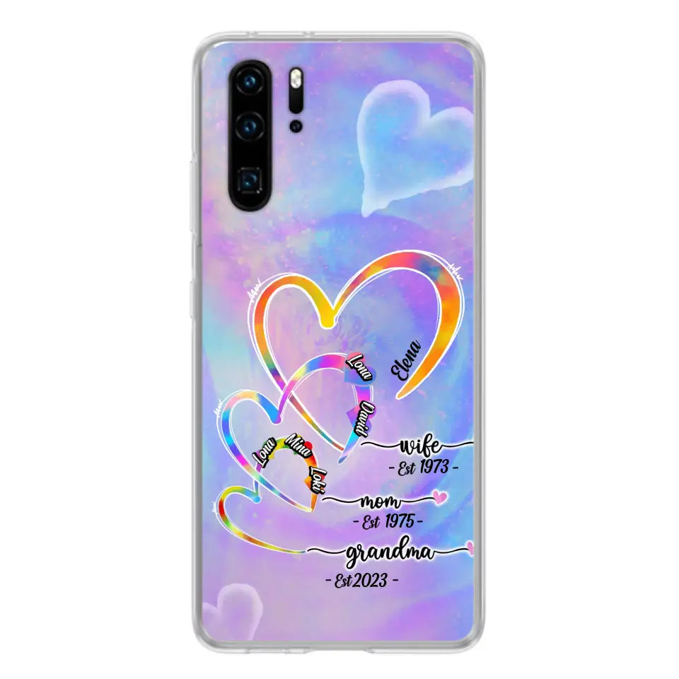 Personalized Mom Phone Case - Gift Idea For Mom/Grandma - Up to 4 Children/5 Grandchildren - Cases For Oppo/Xiaomi/Huawei