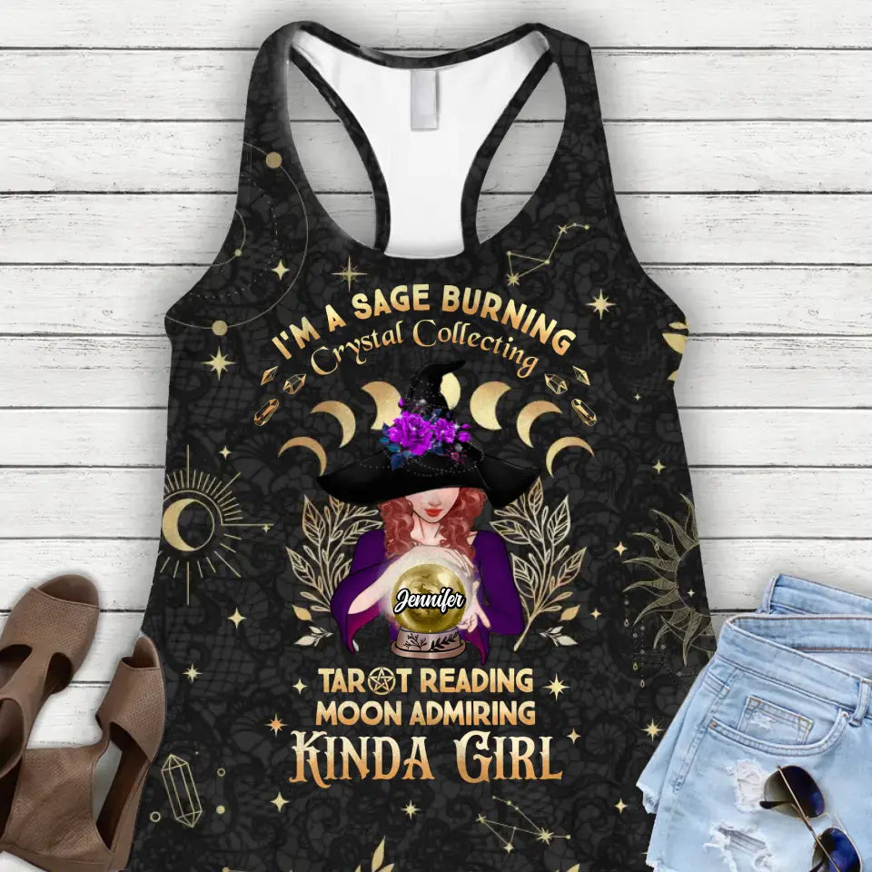 Personalized Witch AOP Tank Top/Leggings - Gift Idea for Witch Lovers - I'm A Sage Burning Crystal Collecting